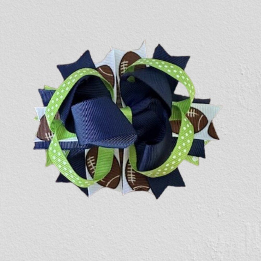 Football Boutique Deluxe Bow  5B2536  handmade Boutique